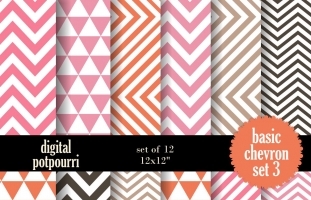 Basic chevron set 3 Digital Papers 