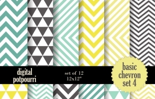 Basic chevron set 4 Digital Papers 