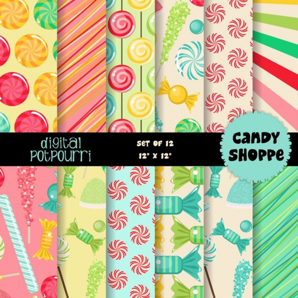 Download Candy shoppe Digital Papers 