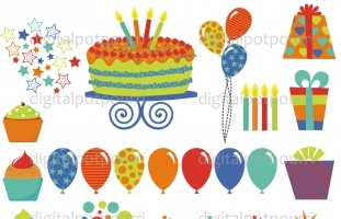 Birthday clipart brights Clip Art