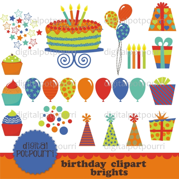 Download Birthday clipart brights Clip Art 