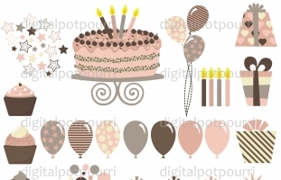 Birthday clipart pinks Clip Art