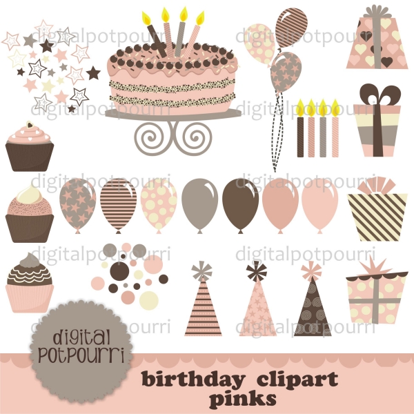 Download Birthday clipart pinks Clip Art 