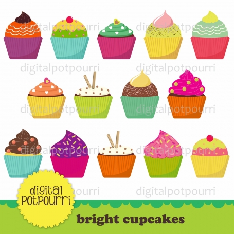 Bright cupcakes Clip Art 