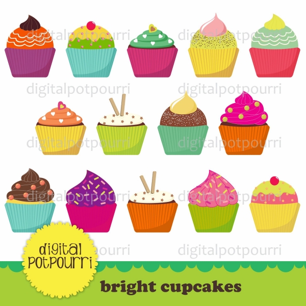 Download Bright cupcakes Clip Art  