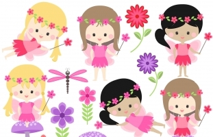 Garden Fairies Clip Art