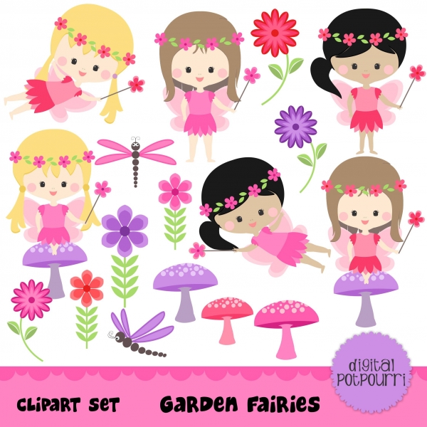 Download Garden Fairies Clip Art 