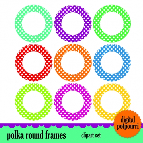 Round Polka Frames