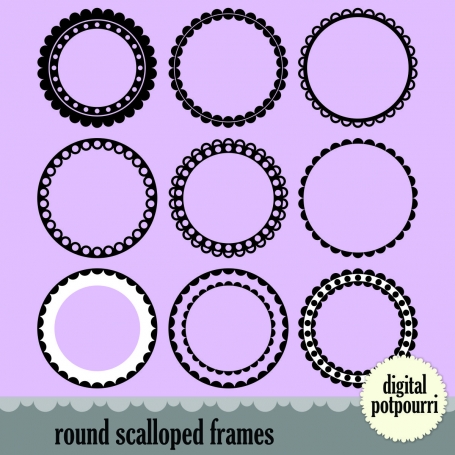 Round Ccalloped Frames