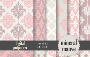 Mineral Mauve Digital Papers 