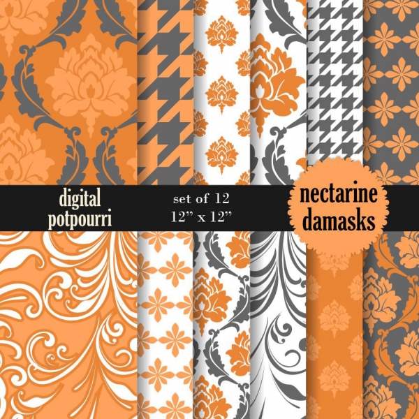 Download Nectarine Damasks Digital Papers 