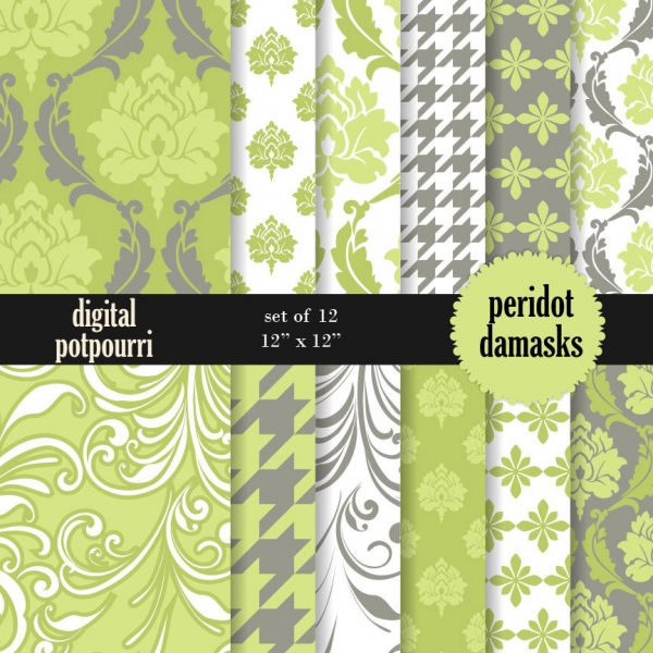 Download Peridot Damasks Digital Papers  