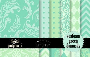 Seafoam Green Digital Papers