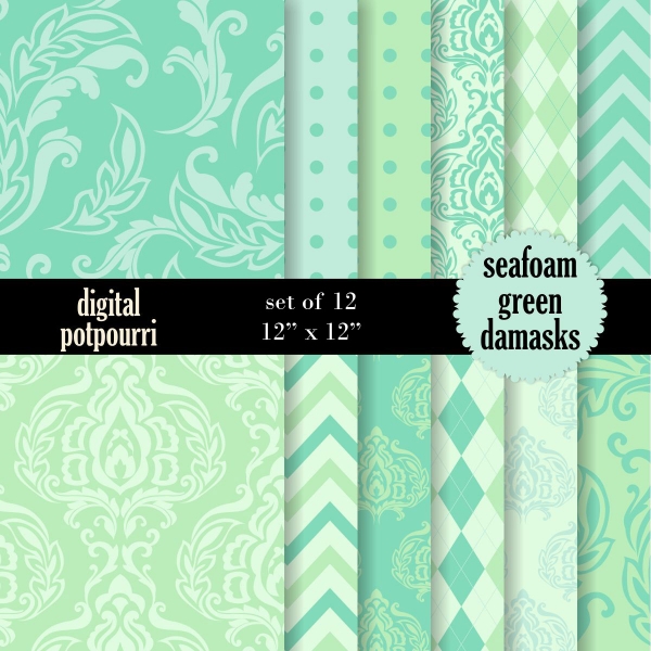 Download Seafoam Green Digital Papers 