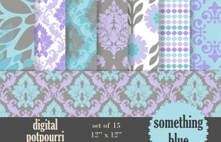 Something Blue Digital Papers 