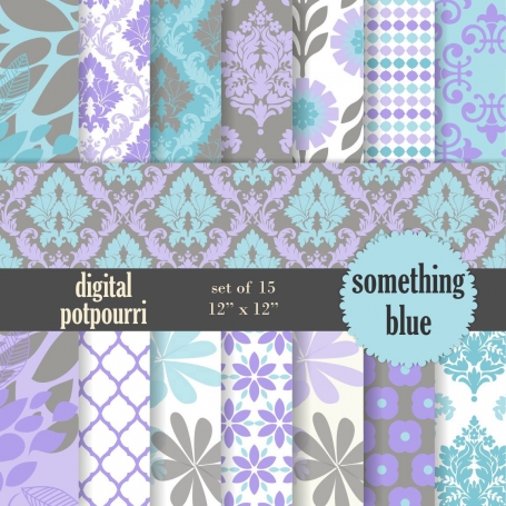 Something Blue Digital Papers 