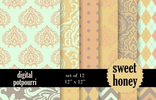 Sweet honey Digital Papers 