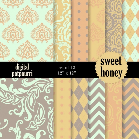 Sweet honey Digital Papers 