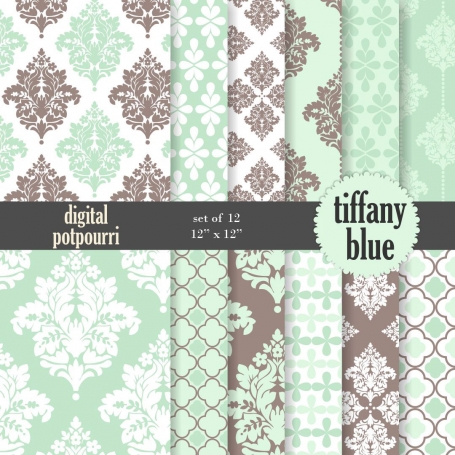 Tiffany blue Digital Papers 