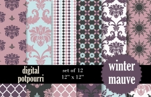 Winter mauve Digital Papers 