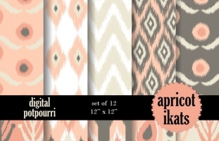 Apricot ikats Digital Papers