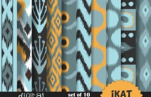 Ikat in blue Digital Papers