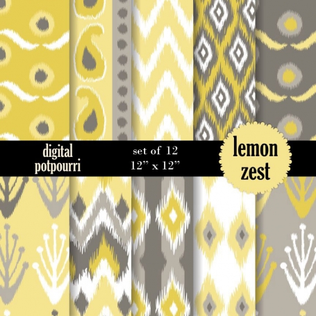 Lemon zest Digital Papers