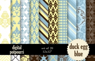 Duck egg blue Digital Papers