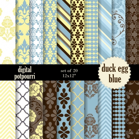Duck egg blue Digital Papers