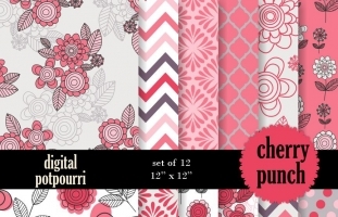 Cherry punch Digital Papers