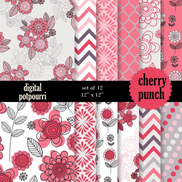 Download Cherry punch Digital Papers 