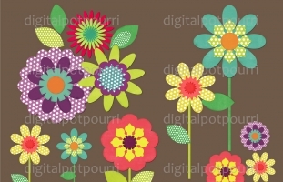 Bouquet brights Digital Papers