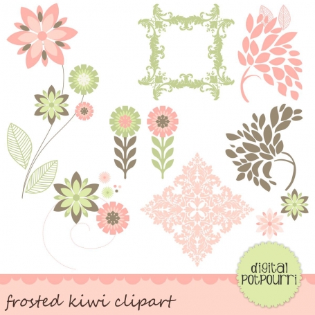 Custom clipart frosted kiwi