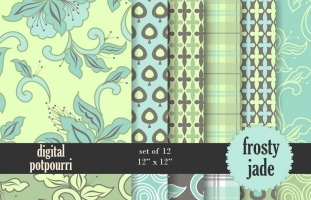 Frosty jade Digital Papers