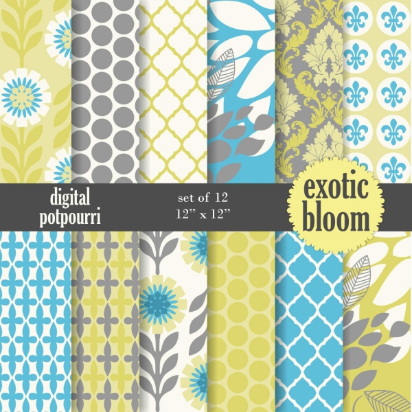 Download Exotic bloom Digital Papers 