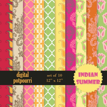 Indian summer Digital Papers