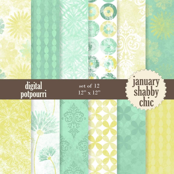 Download Janary shabby chic Digital Papers 