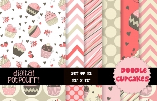 Double cupcakes pink and brown