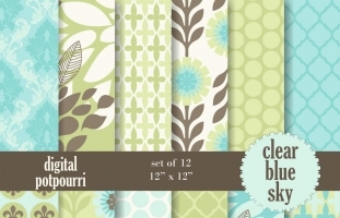 Clear blue sky Digital Papers