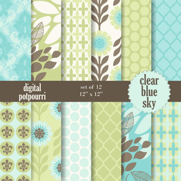 Download Clear blue sky Digital Papers 