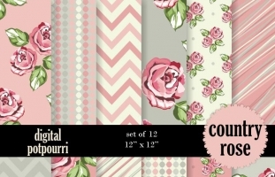 Country rose Digital Papers