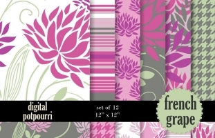 French grape Digital Papers