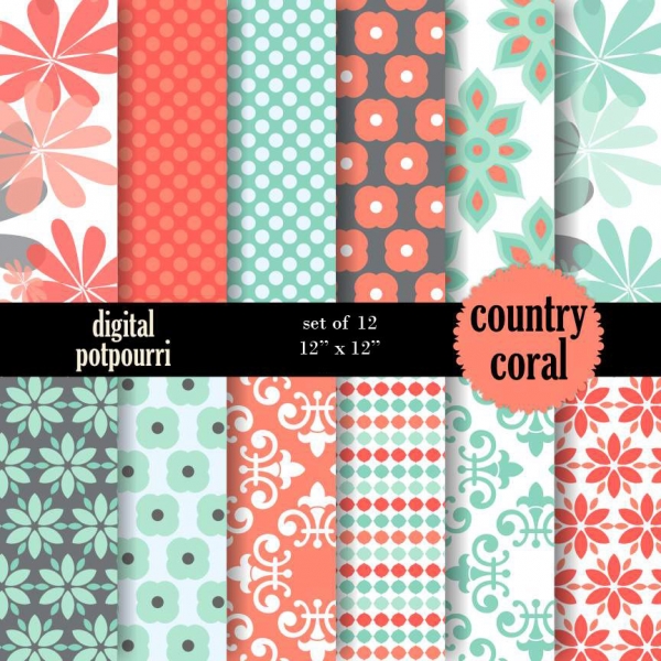 Download Country coral Digital Papers 