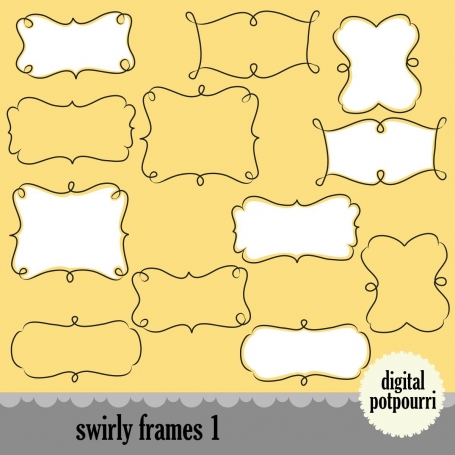 Hand drawn swirly Frames