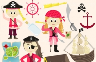 Ahoy me hearties pink Clip Art