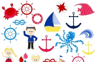 Ahoy me hearties blue Clip Art