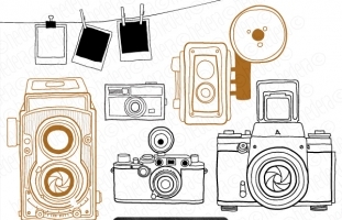 Vintage Camera Vector Clip Art