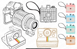 Vintage Camera Vector Clip Art