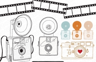 Vintage Camera Vector Clip Art 