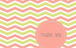 Pink And Green Chevron - Thank You